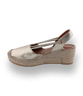 Viguera - Glanzvolle Metallic-Espadrilles mit Vierfach-Gummizug in Gold