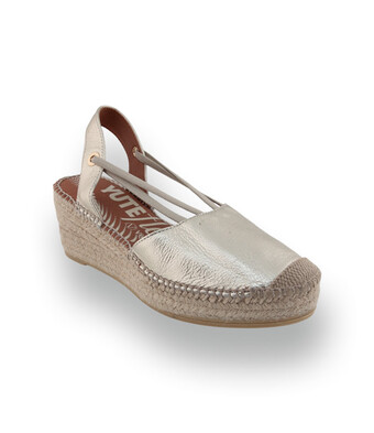 Viguera - Glanzvolle Metallic-Espadrilles mit Vierfach-Gummizug in Gold