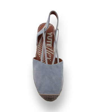 Viguera - Bequeme Velours-Espadrilles mit Vierfach-Gummibänder in Hellblau