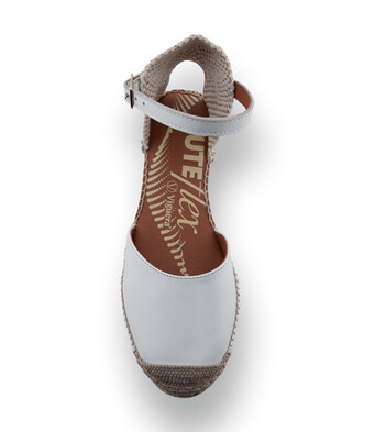 Viguer - Klassische Glattleder-Espadrilles mit Keilabsatz in Weiß