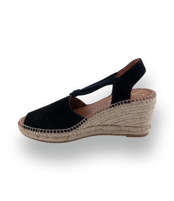 Viguera - Exklusive Velours-Espadrilles mit Keilabsatz in Dunkelblau