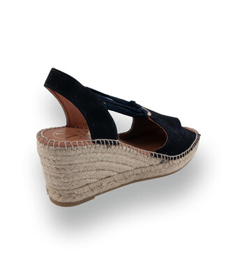 Viguera - Exklusive Velours-Espadrilles mit Keilabsatz in Dunkelblau