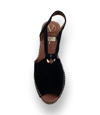 Viguera - Exklusive Velours-Espadrilles mit Keilabsatz in Dunkelblau