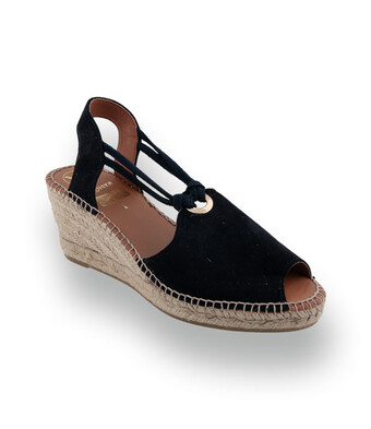 Viguera - Exklusive Velours-Espadrilles mit Keilabsatz in Dunkelblau