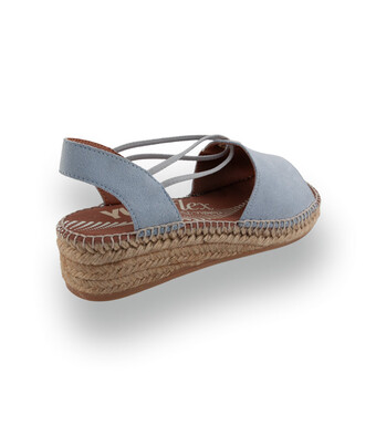 Viguera - Exklusive Velours-Espadrilles mit YUTE FLEX in Hellblau