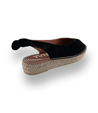 Viguera - Elegante Velours-Sandale mit Schleifen-Detail in Schwarz