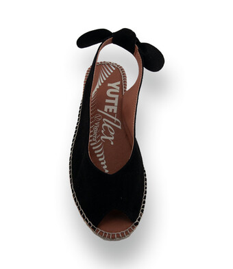 Viguera - Elegante Velours-Sandale mit Schleifen-Detail in Schwarz