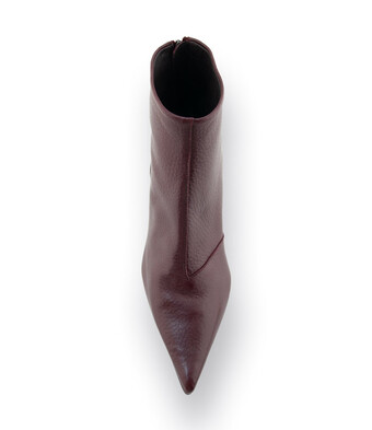 Zinda Stiefelette in bordeaux Glattleder mit Keil