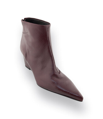 Zinda Stiefelette in bordeaux Glattleder mit Keil