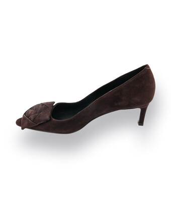 Zinda Pumps in braun velours mit schöner Brosche