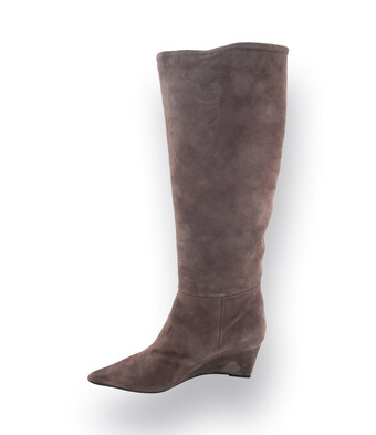 Zinda Langschaftstiefel in taupefarben velours
