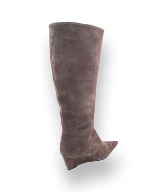 Zinda Langschaftstiefel in taupefarben velours