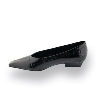 Zinda Ballerina in schwarz Krokoprägung 