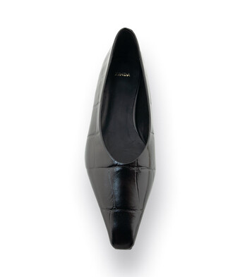 Zinda Ballerina in schwarz Krokoprägung 