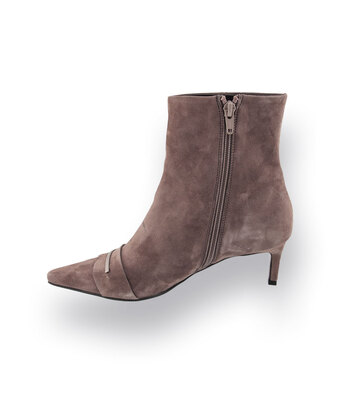 Zinda Stiefelette in grau velours mit Silberspange