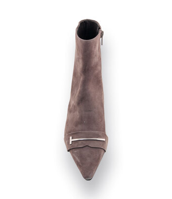 Zinda Stiefelette in grau velours mit Silberspange