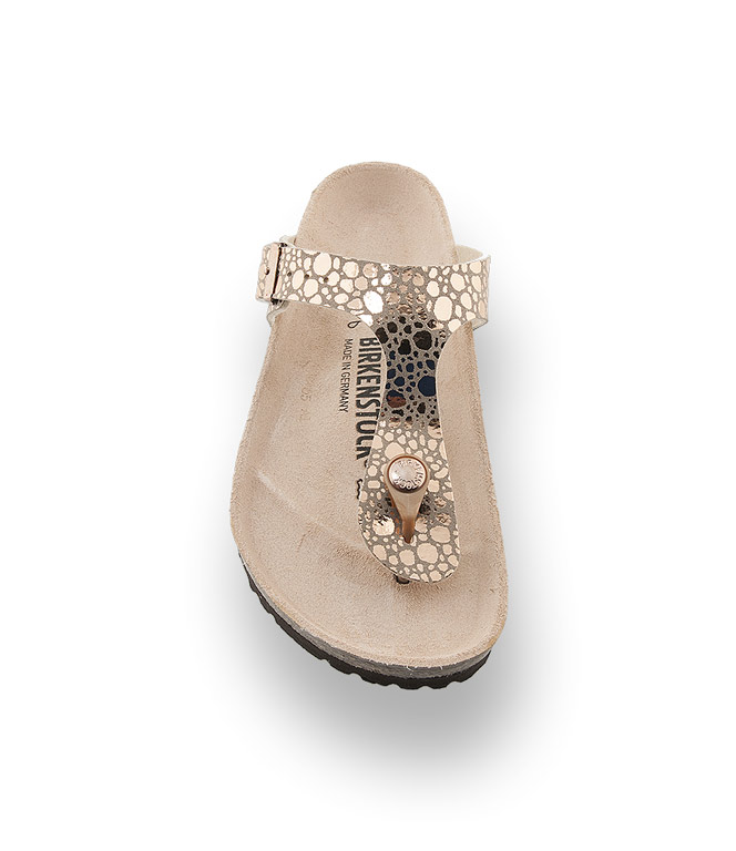Birkenstock Gizeh Zehengreifer kupferfarben metallic Schuhwahnsinn