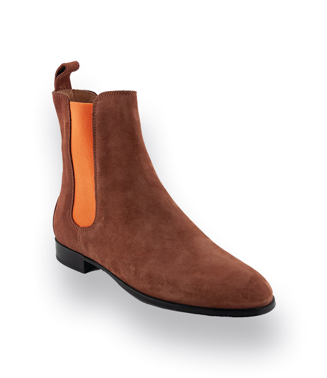 orange chelsea boots
