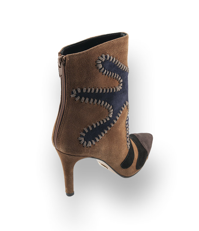 Rebeca Sanver Stiefelette Patchwork brauntöne | Schuhwahnsinn.de