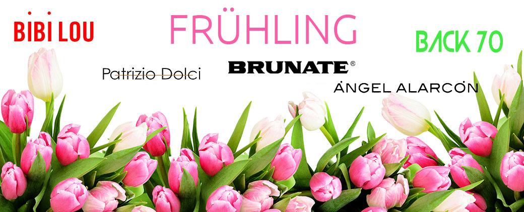Frühling 2025 mit Logos einiger Schuhlabels