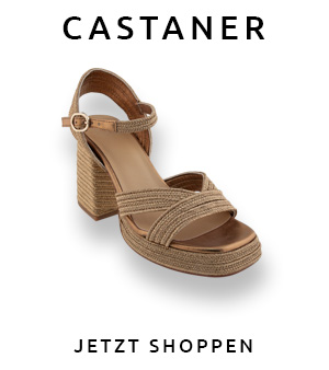Castaner goldbraune Damensandale 2026.