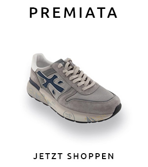 Premiata Mick Sneaker grau blau aus Wildleder und Textil mit Schn&uuml;rung und Profilsohle